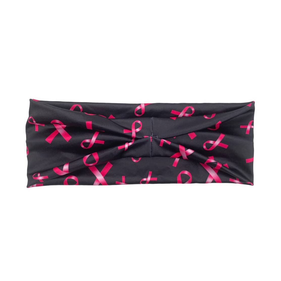 Breast Cancer Awareness Turban Headband Breast Cancer Awareness Pink Ribbon Headwear BCA10 (Black Band)