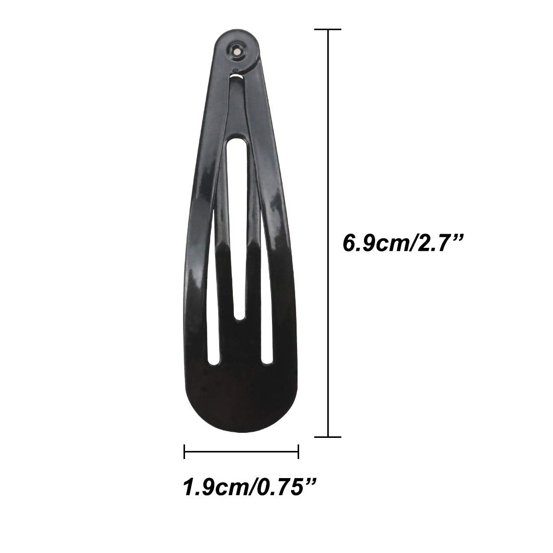 20 Pieces Black Color 2.7'' Big Size No Slip Metal Snap Hair Clips Women Barrettes Large Hair Pins