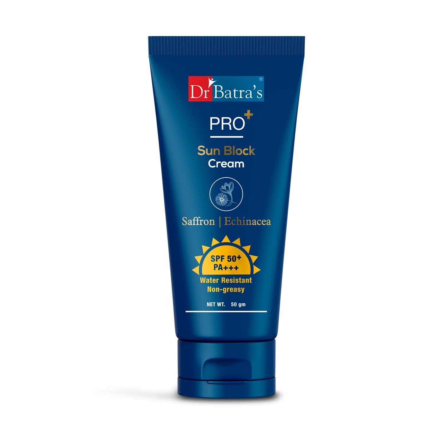 Dr Batras PRO+ Sun Block Sunscreen SPF 50++ | Clinically Tested Formula with Zinc Oxide & Vitamin E | Broad Spectrum UVA/UVB Pro