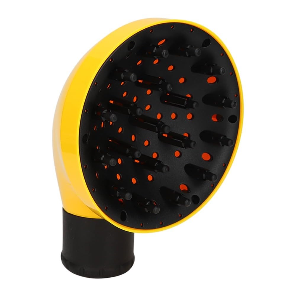 Anu Limen Hair Dryer Diffuser Attachment, ABS Blow Dryer Diffuser for Curly Hair Drying and Styling, Yellow, 7.87 x 6.10 in
