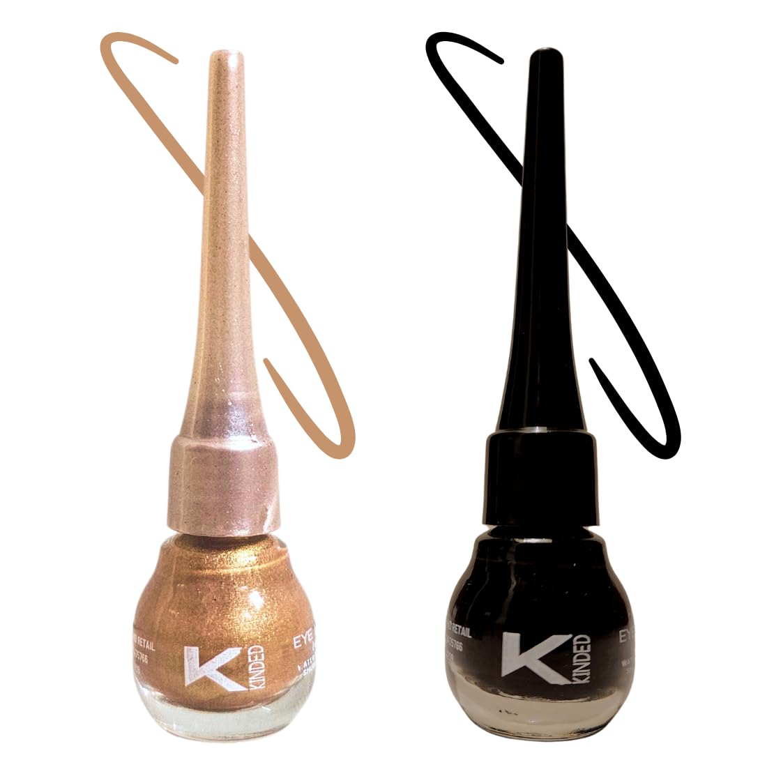 Kinded Eye Liner Liquid Waterproof Smudgeproof Longlasting Insta Bold Look Intense Colour Pigments Quick Drying Eyeliner Combo 5