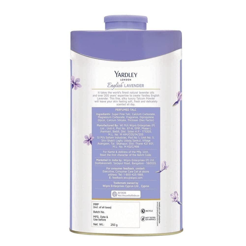 Yardley English Lavender Perfumed Talc | 250G ( 8.81 Ounce) | Pack Of 1