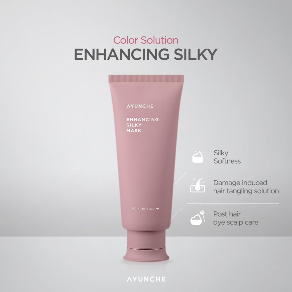 Ayunche Silky Shampoo And Hair Mask Mini Kit (1Oz) - Intensive Care For Dyed, Damaged And Tangled Hair | No Split Ends | Korean