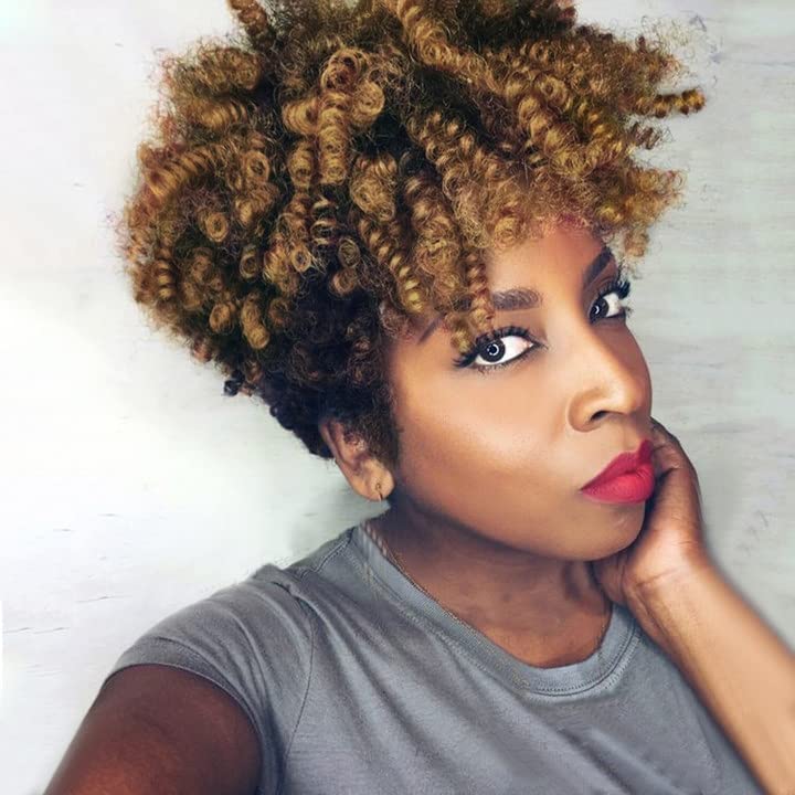 Phocas 5Packs 10'' Toin Curl Short Crochet Hair Carrie Curl Crochet Braids For Black Women Natural Black To Golden Blonde