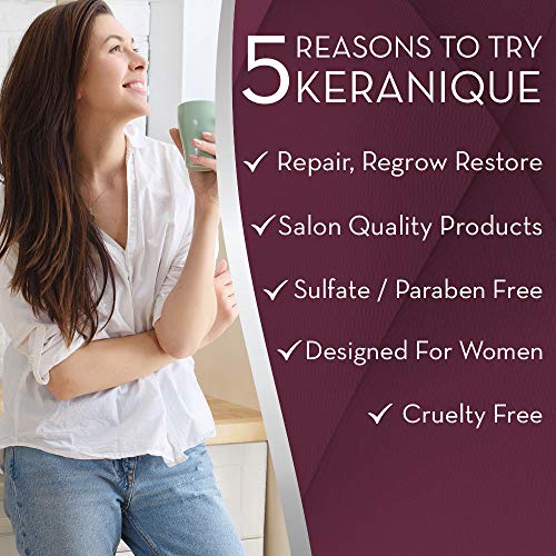 Keranique Hair Regrowth Treatment Extended Nozzle Sprayer - 2% Minoxidil, 30 Day Supply - Regrow Thicker-Looking Hair, Helps Rev