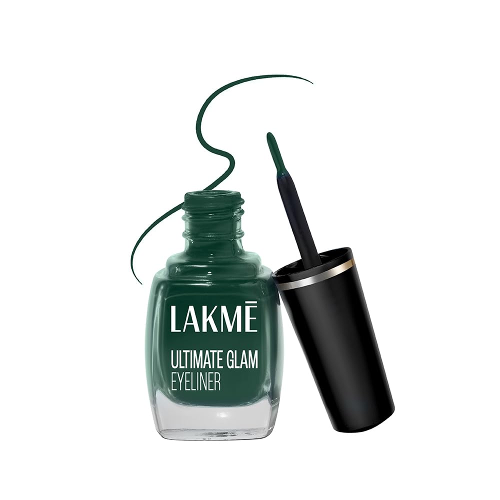 Lakme Ultimate Glam Eye Liner, Semi Matte, Quick Drying, Water Resistant & Smudgeproof Eye Liner, Green, 9Ml