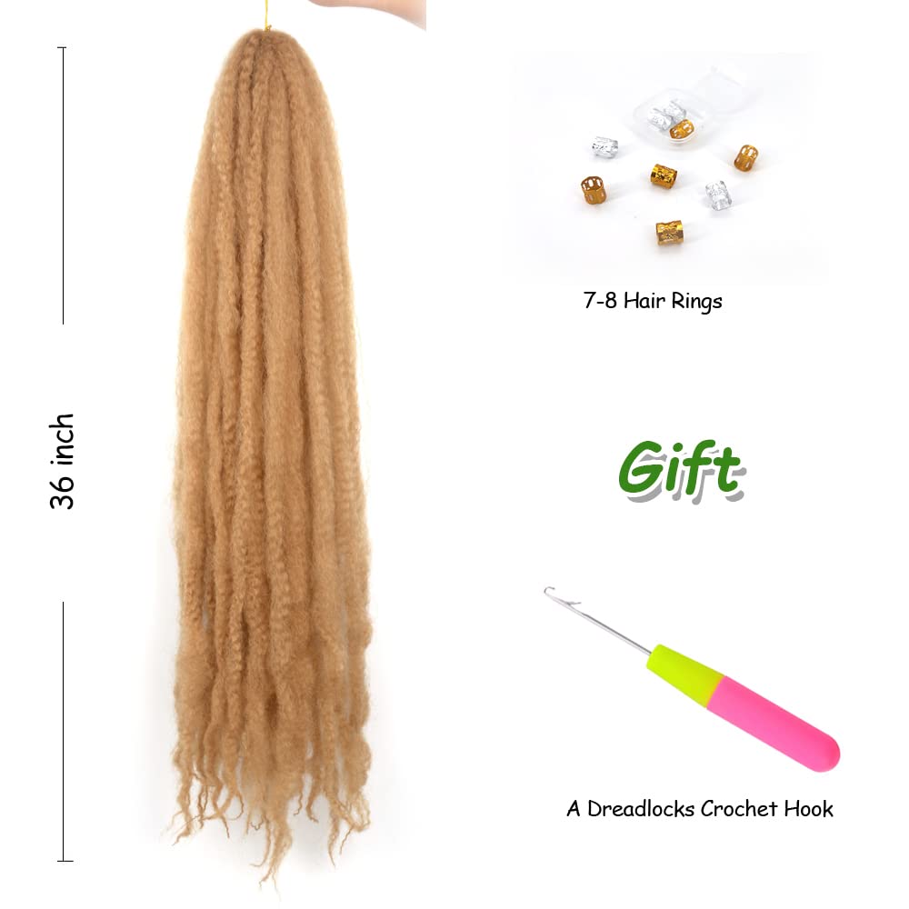 Kgbfass 36Inch Brown Marley Twist Braiding Hair Super Long Kinky Curly Marley Braids Crochet Hair For Twists Synthetic Afro Marl