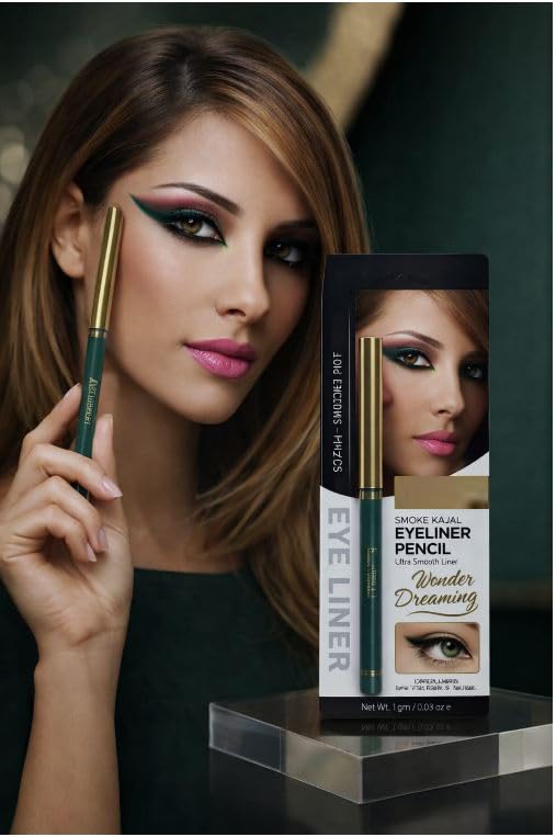 B Inik Green Colour Kajal Eye Liner Pencil, Ultra Smooth Line, Wonder Dreaming, Matte Finish, 1Grams