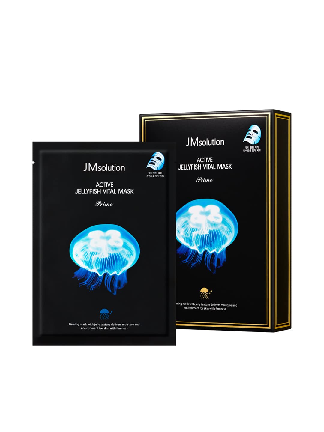 Jmsolution Active Jellyfish Vital Mask Prime - Korean Skincare Facial Mask -Jellyfish Extract, Hydrolyzed Collagen-Hydrating Nou