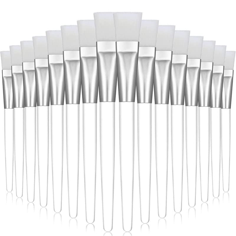 12 Pieces FacialMask Brush FaceMask Applicator Soft Facial Application Brush With Clear Plastic Handle For Skin Care, Body But