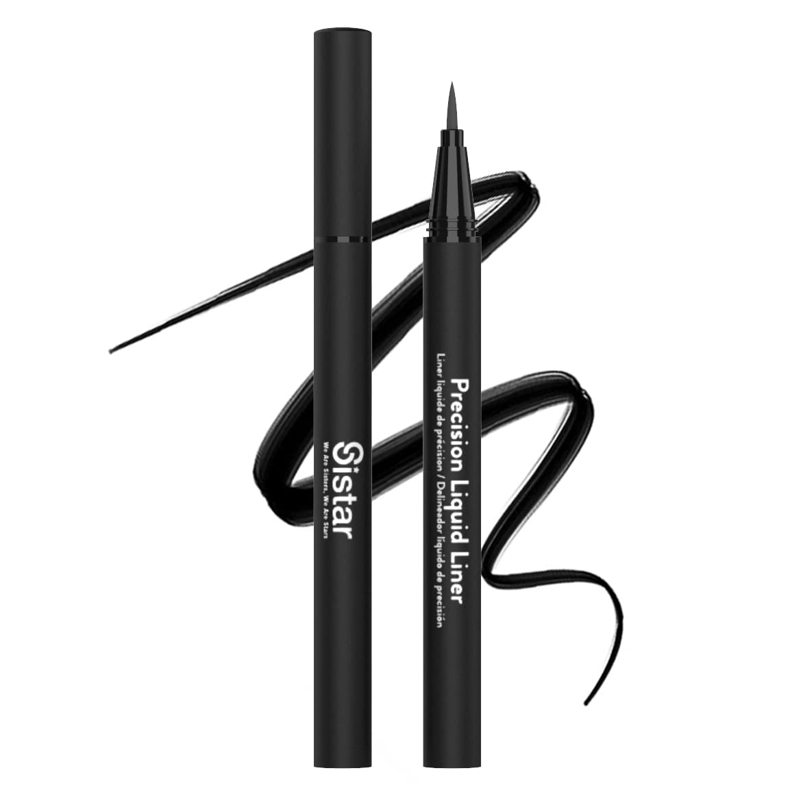 Sistar Eye Contour Precision Liquid Liner Ultra Black Eyeliner Pen Waterproof Formula Long Lasing (2 Pack)
