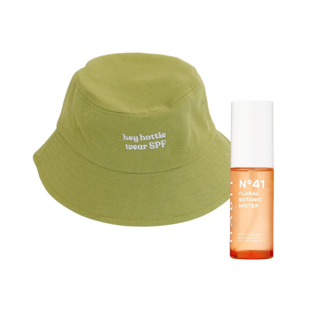 HABIT SUN SET | N41 SPF 41 Sunscreen Face Mist and UPF 50+ Bucket Hat | Broad Spectrum Sun Protection, TravelReady Sun Set
