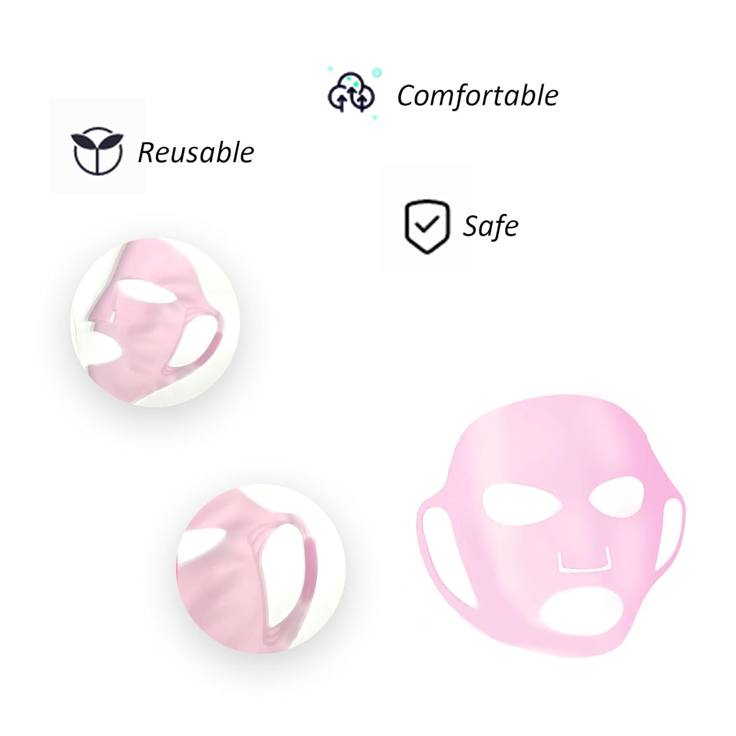 Ideal Swan 4 Pack Reusable Silicon Anti Mask - Wrinkle Silicone Face Mask Holder For Sheet Masks, Moisturizing Facial Mask Cover