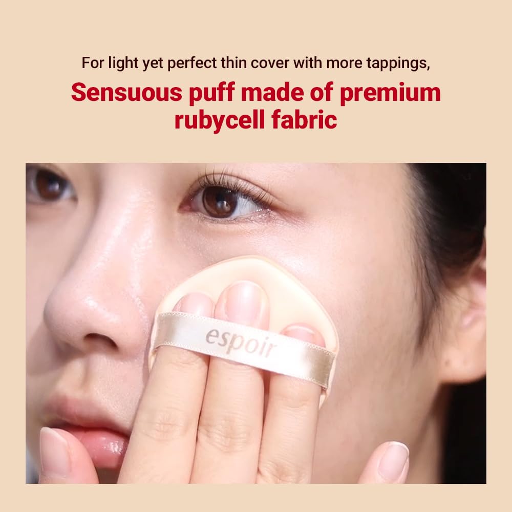 Espoir Be Velvet Air Puff 7Ea | Flawless Face Makeup Fast And Easily | Makeup Sponge Applicator Air Cushion Powder Puff For Liqu