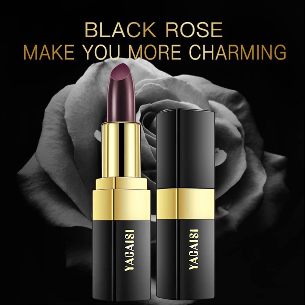 Yeweian Black Color Changing Lipstick, Magic Color Changing Lip Balm(Black Change Into Brick Red), Natural Moisturizing Lip Balm