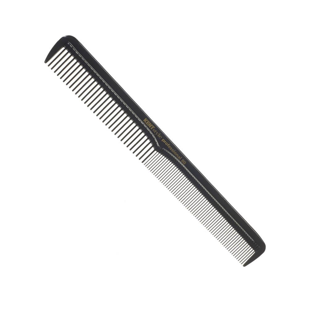 KENT Style Professional, Deep Toothed Cutting Comb SPC80, Ideal For Fine To Medium Hair, Wet Or Dry, Black, 180mm