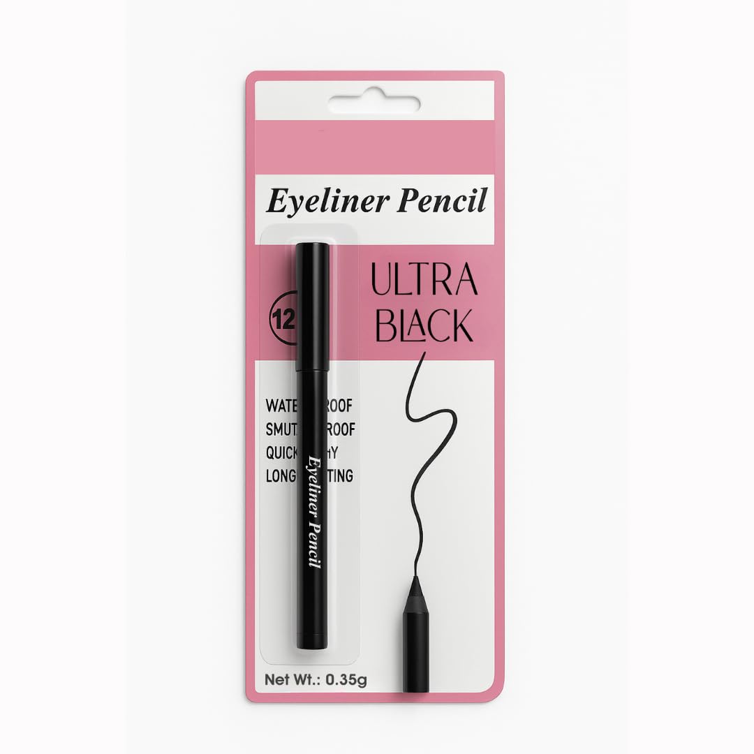 B Inik Ultra Black Eyeliner Pencil, Waterproof, Smudge Proof, Quick Dry, Long Lasting, Matte Finish, 0.35G