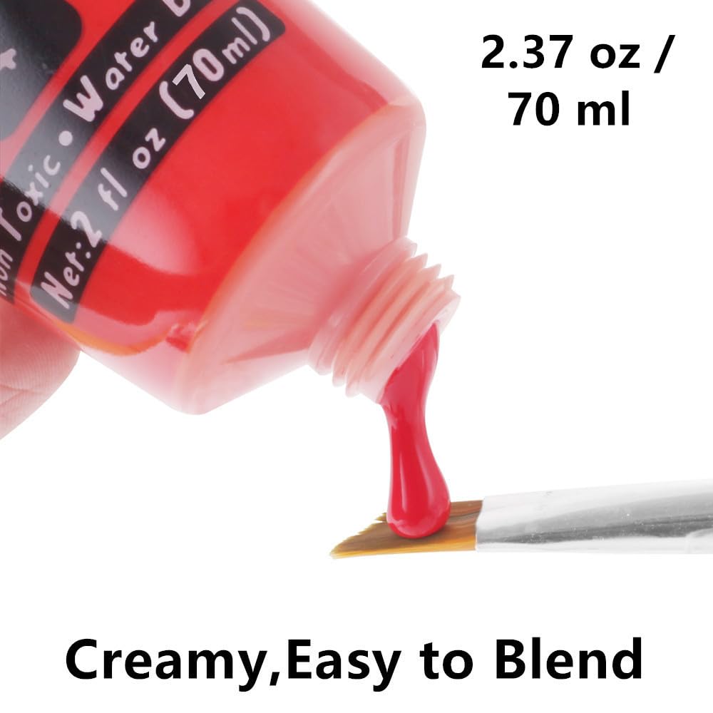 Go Ho Red Body Paint Washable(2.37 Oz),Water Based Cream Red Face Paint,Devil / Clown Nose Red Face Body Paint For Halloween Sfx