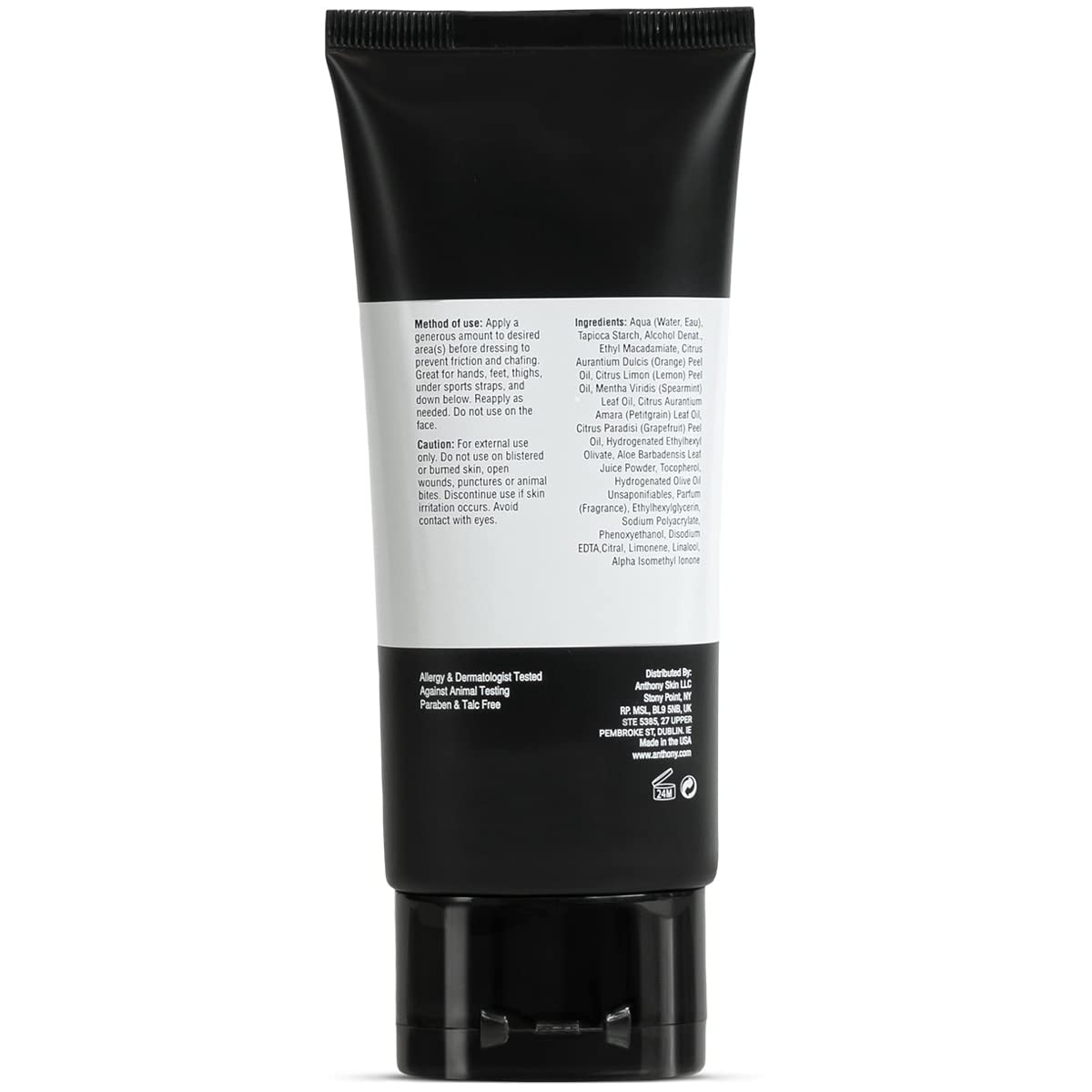 Anthony No Sweat Body Defense Deodorant For Men - Anti-Chafing, Anti-Itch Cream-To-Powder Lotion For Sweat And Body Odor Control