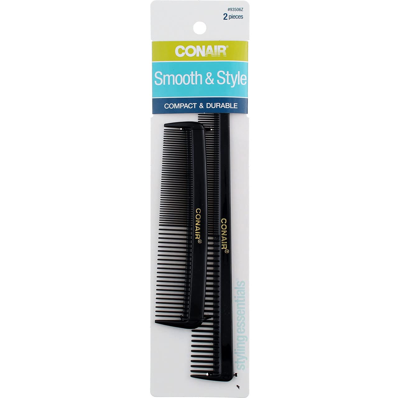 Conair Hard Rubber Pocket And Barber Comb 2 Ea (Pack Of 2)