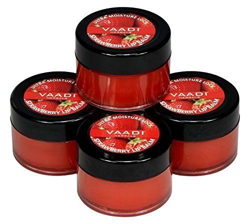 Vaadi Herbals Lip Balm, Strawberry And Honey, 10 Gms X 4