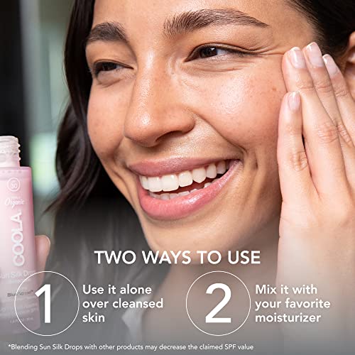 Coola Organic Sun Silk Drops And Face Moisturizer With Spf 30, Dermatologist Tested Sunscreen With Plant-Derived Bluescreen Digi