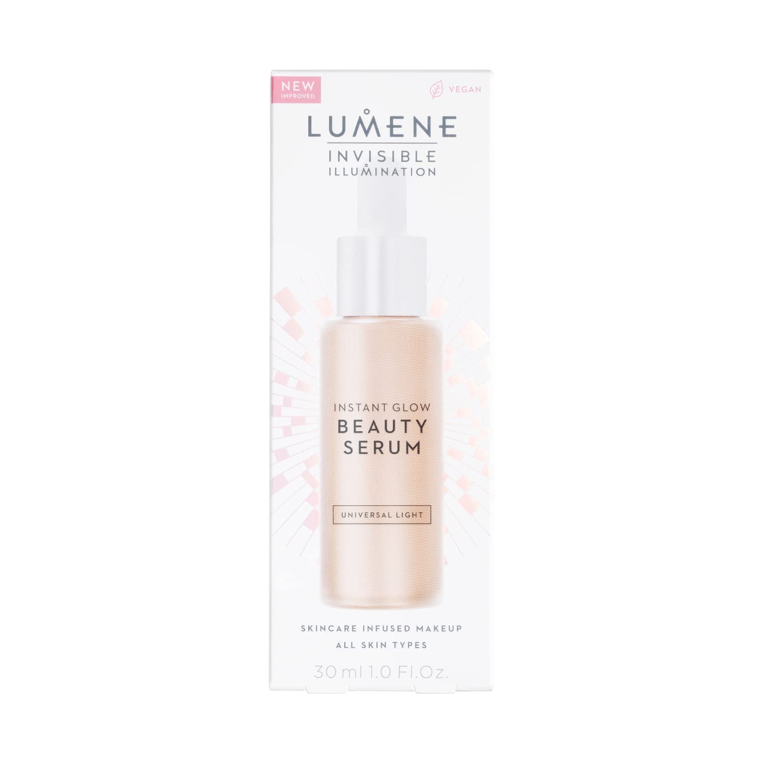 Lumene Invisible Illumination Instant Beauty Glow Serum - Sheer-Coverage Face Makeup + Brightening Serum - Infused with Nordic A