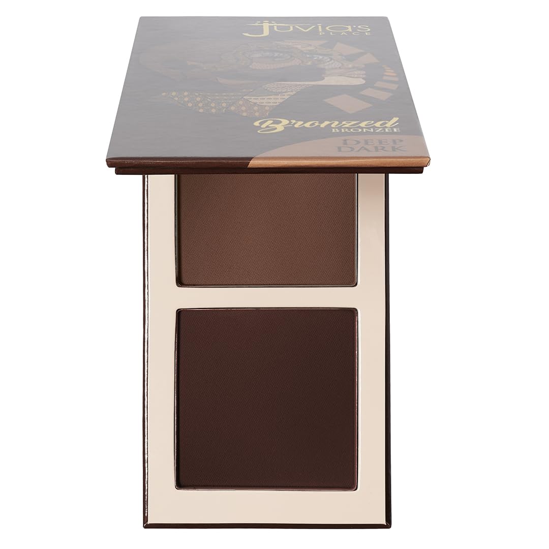 Juvia'S Place Bronzed Duo Bronzer Deep Dark - Soft Matte Bronzer, Contour Powder, Bronzer Pressed Powder, Long-Wearing & Buildab