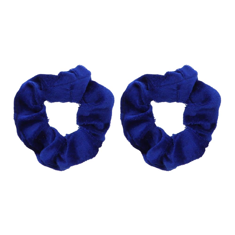 Velvet Solid Scrunchies - Set Of 2-Royal