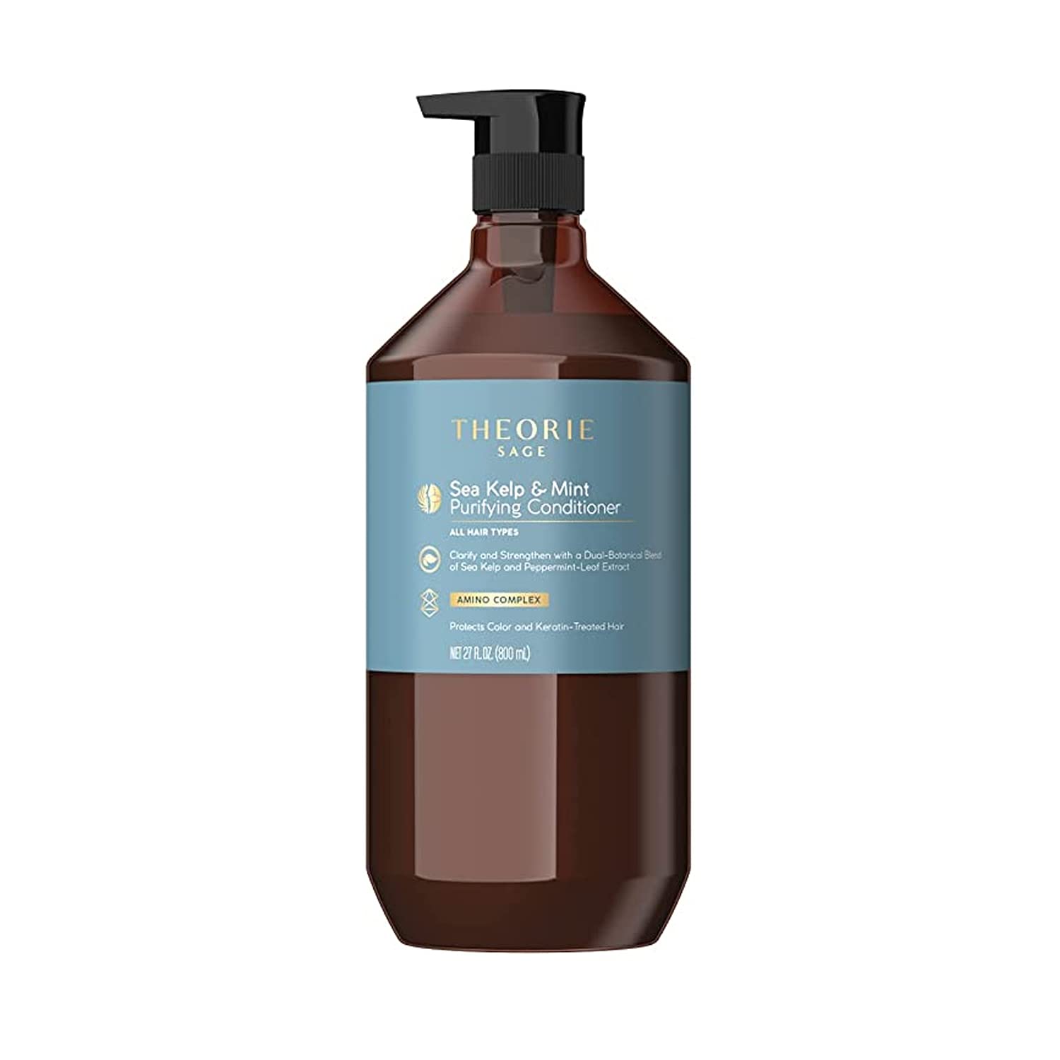 Theorie Sea Kelp and Mint Purifying Conditioner - Clarify & Strengthen - Suited for All Hair Types - Protects Color & Keratin Tr