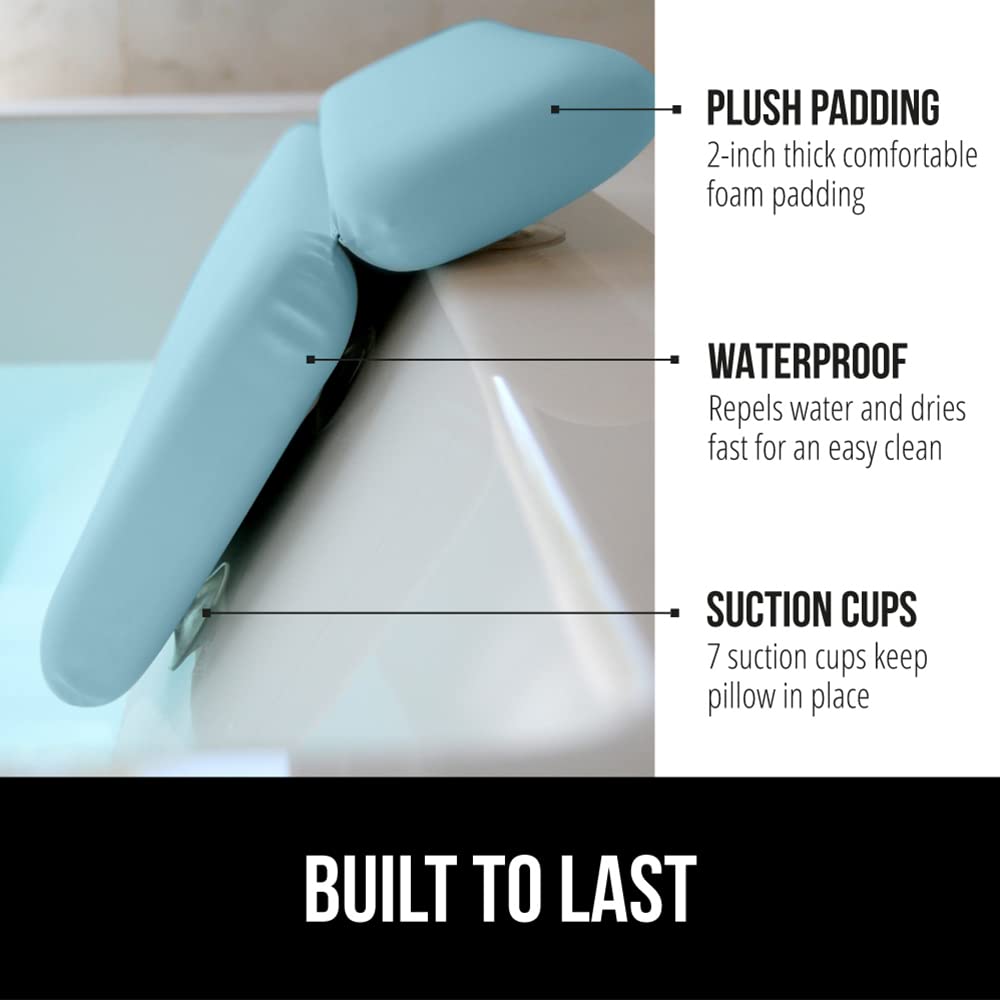 Gorilla Grip Bath Pillow For Tub, Improved Suction Cups, Luxury Bathtub Pillows, Headreast For Neck And Back Support, Relaxing H