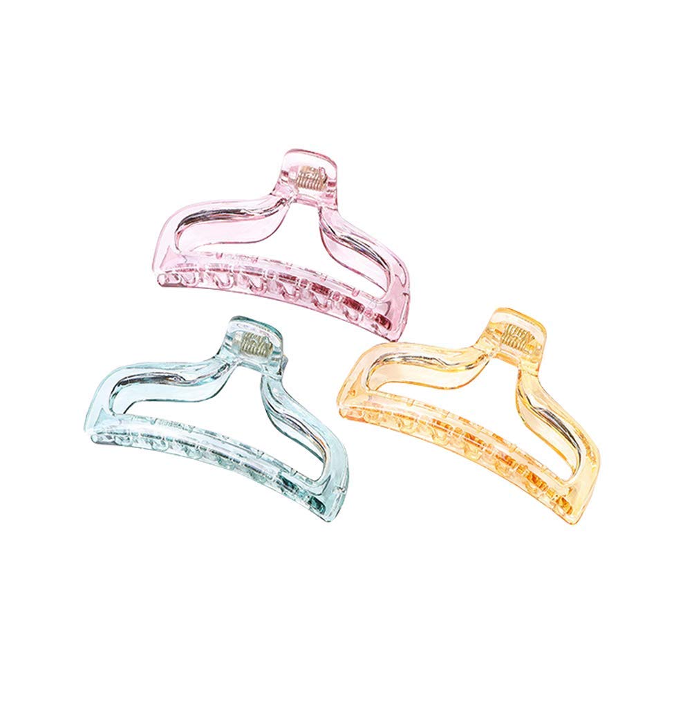 3Pcs Acrylic Hair Clips Hollow Hair Claw Clips Non Slip Simple Vintage Hair Clamps Barrette Hair Sectioning Styling Accessories 