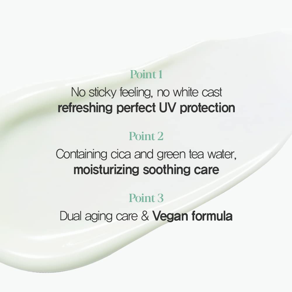 Espoir Water Splash Sun Cream Fresh Cica 2 oz SPF50+ PA++++ | Moisturizing and Soothing Vegan Sun Block Skin Care with Green Tea