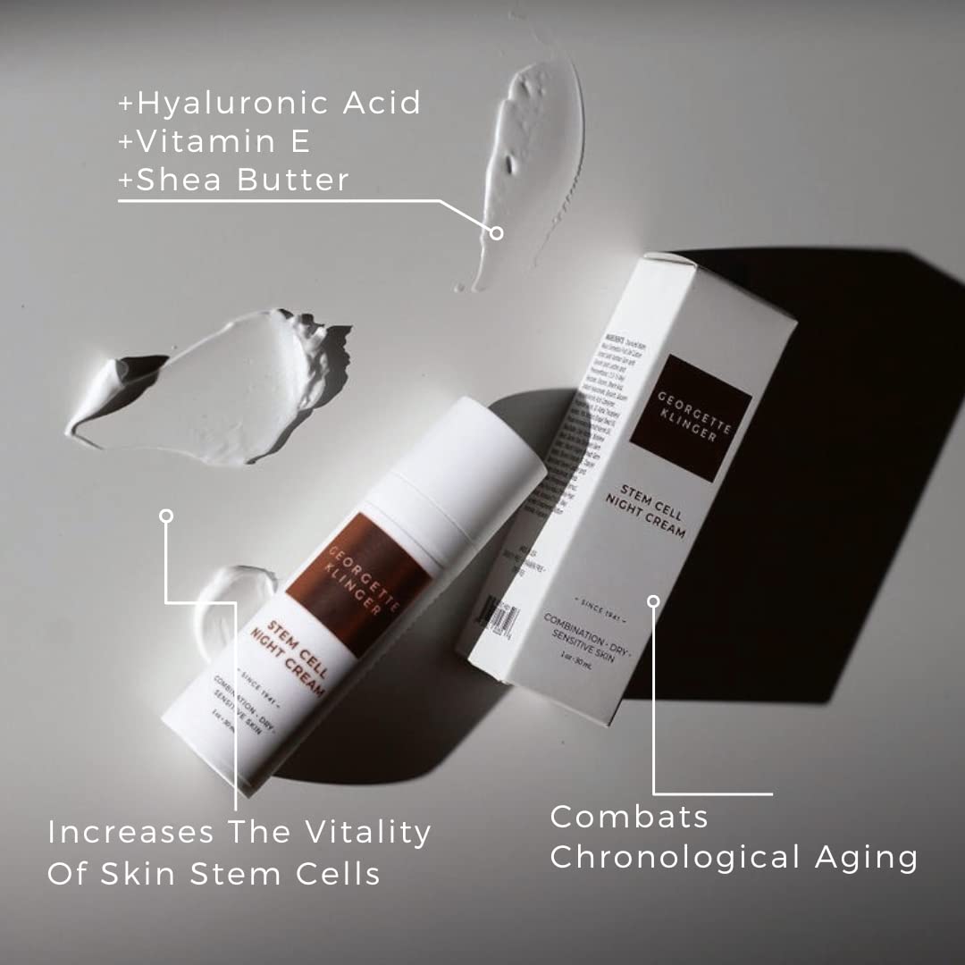 Georgette Klinger Stem Cell Night Cream - Overnight Face Cream Moisturizer for Anti-Aging, Fine Lines and Wrinkles - With Hydrat