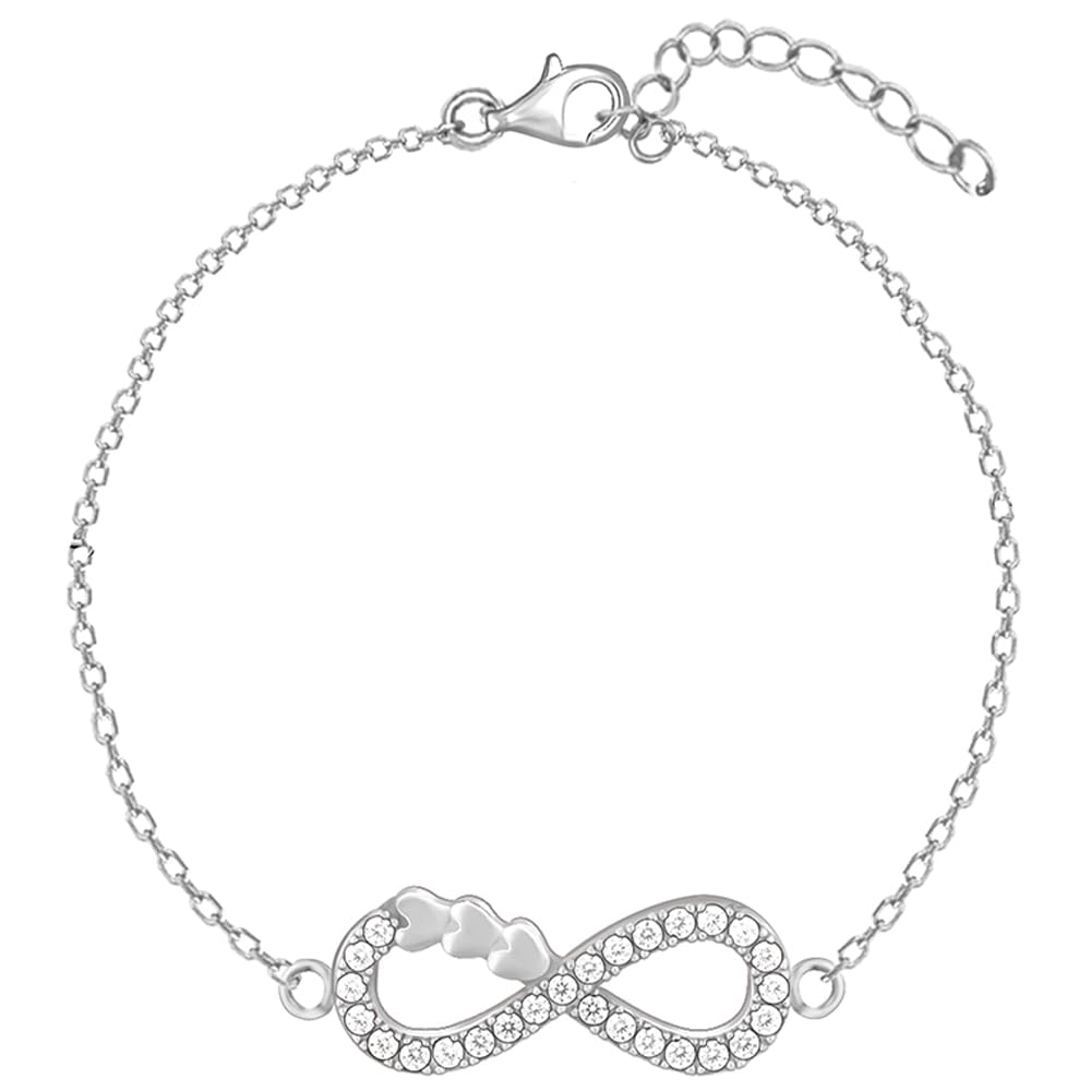 Giva 925 Silver Infinity Heart Bracelet, Adjustable | Gifts For Women And Girls | With Certificate Of Authenticity And 925 Stamp