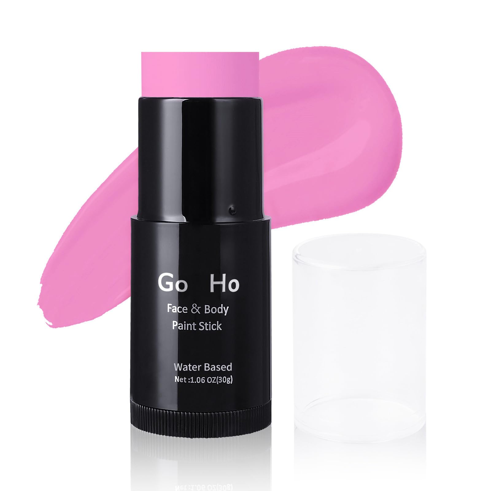 Go Ho Hot Pink Face Body Paint Stick,Water Based Washable Hot Pink Face Paint Stick,Non-Toxic Full-Coverage Cream Pink Body Pain