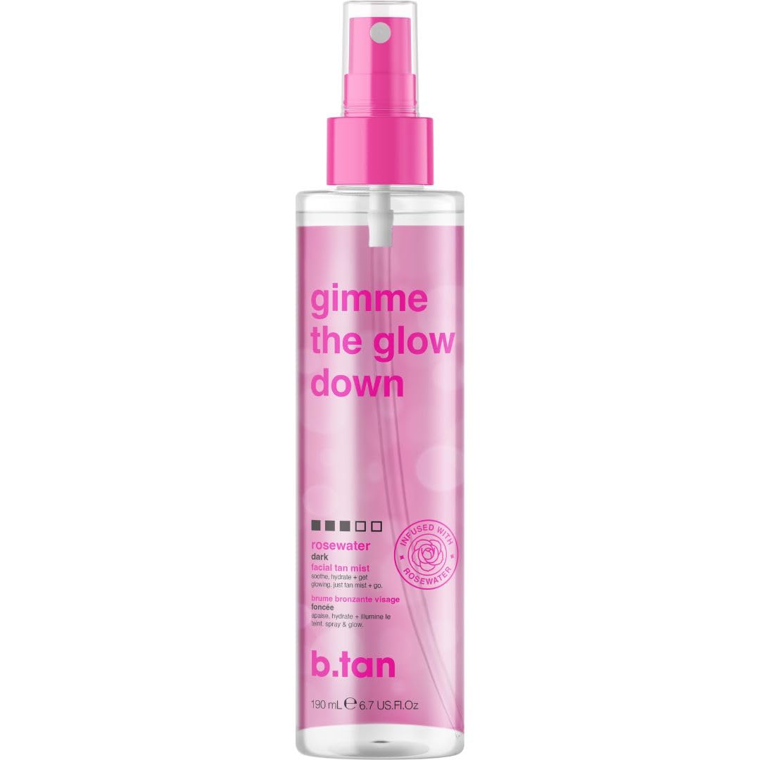 B.Tan Clear Face Tan Mist | Gimme The Glow Down - Best Facial Tanner Spray, Gradual Bronzing Sunless Tanning Water, Infused With