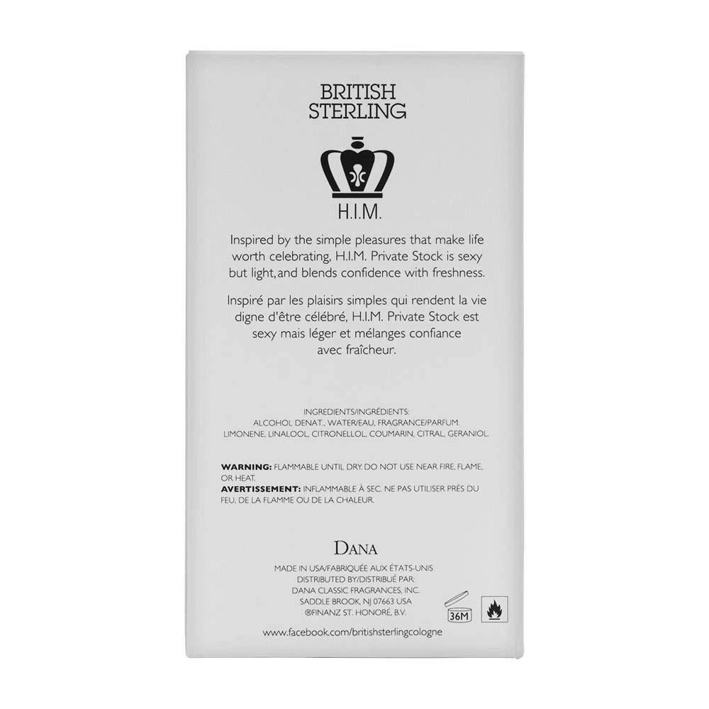 British Sterling Him Private Stock By Dana 3.8 oz Eau De Toilette Spray for Men