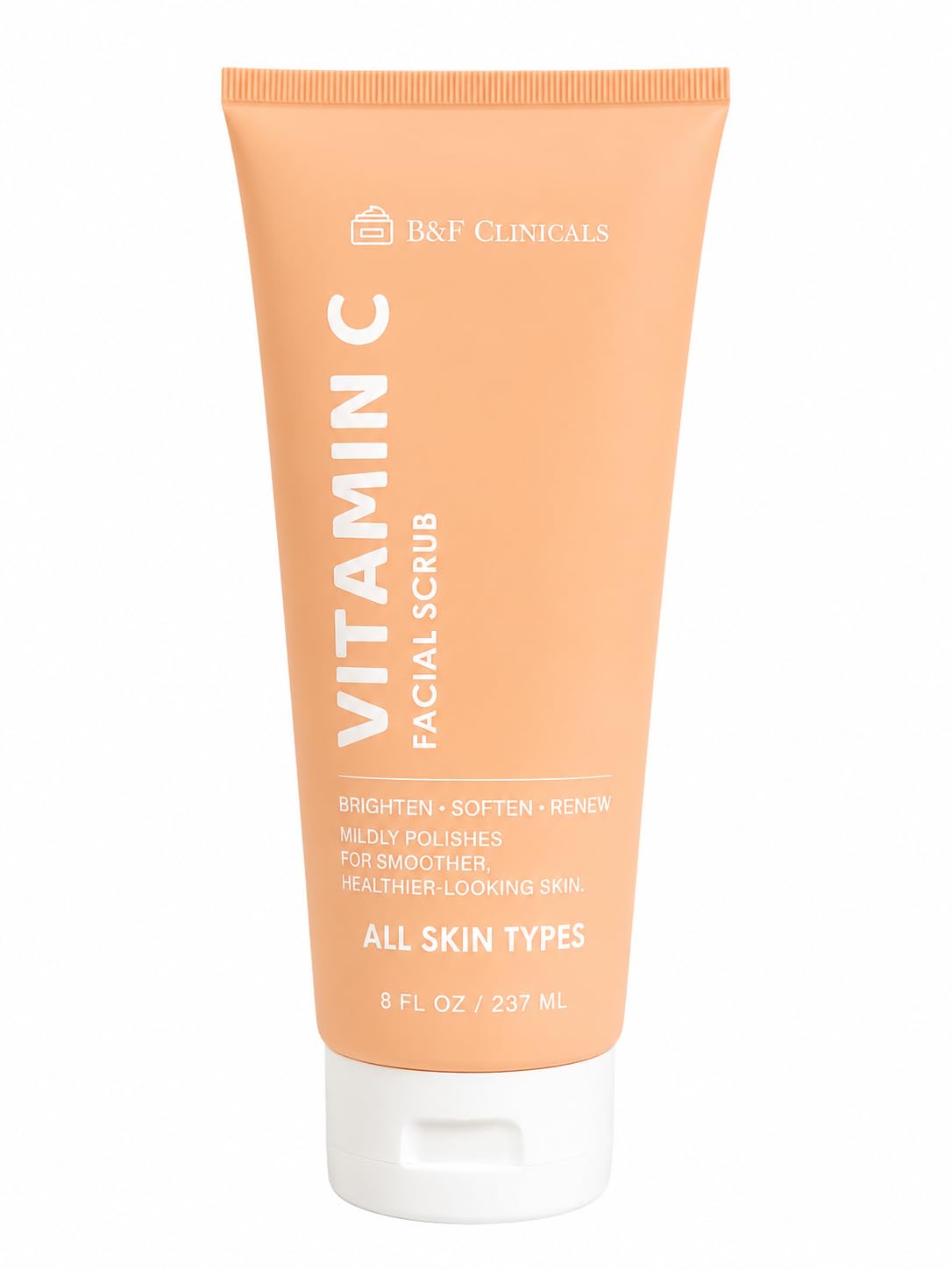 B&F Clinicals Vitamin C Facial Scrub, Brighten, Soften, Renew, All Skin Types, 8 Fl Oz