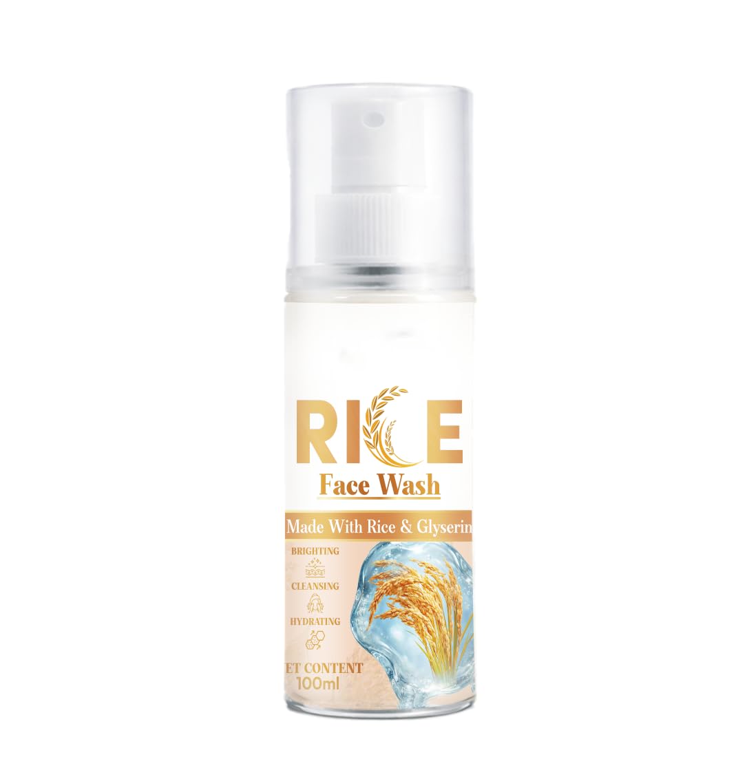 Uvish Rice Face Wash For Glowing Skin | Deep Cleansing & Hydrating Face Cleanser With Glycerin | Removes Dirt, Oil & Tan | Gentl