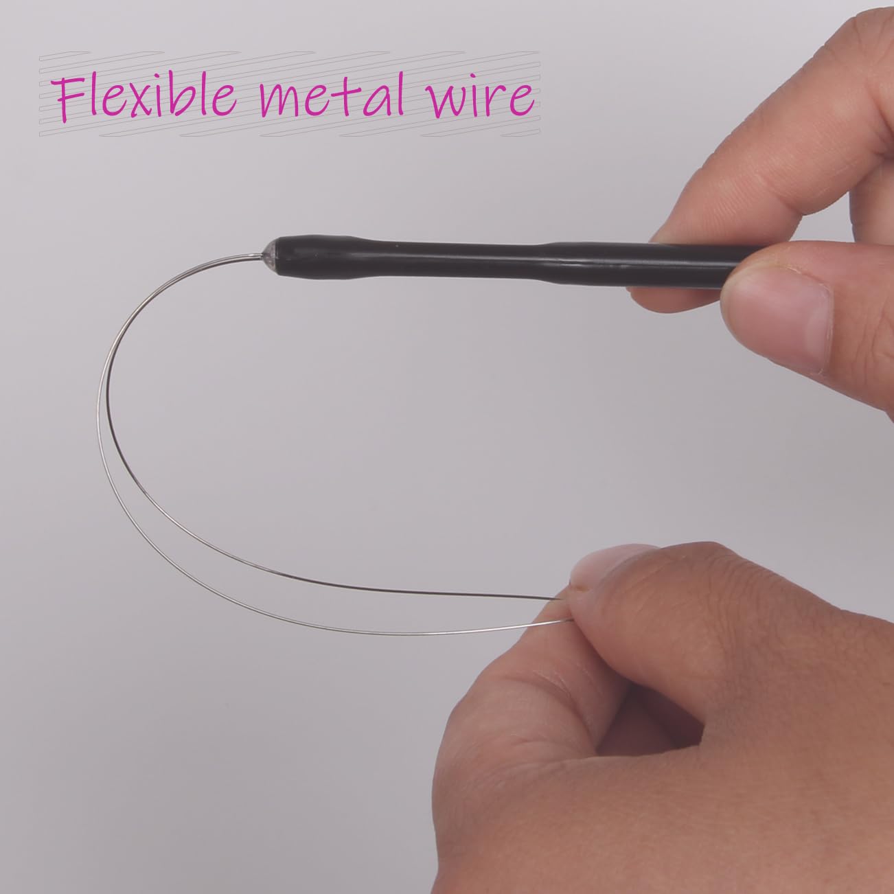 10 Pcs Hair Extension Loop Needle Threader, Wire Pulling Hook Tool and Bead Device Micro Links Kit for Hair and Feather Extensio