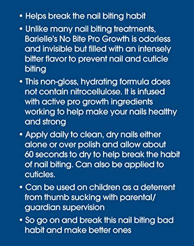 Barielle No Bite Pro growth, 05 Ounce - Nail Biting Prevention Treatment for Adults & children, Stops Nail Biting - MADE IN USA