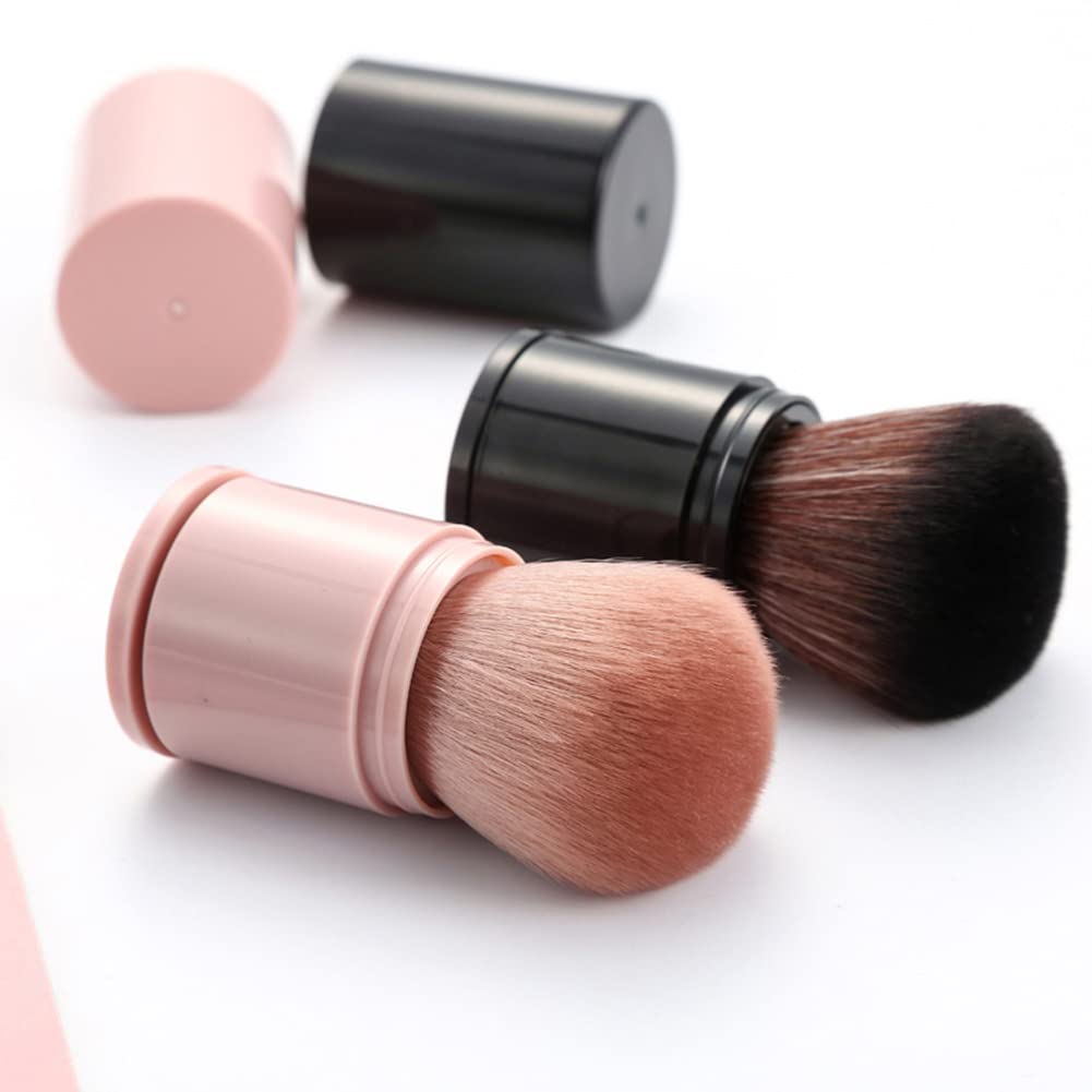 Akoak 1 Pack Retractable Kabuki Brush, Travel Foundation Blush Brush, Portable Makeup Brush With Blush, Bronzer, Contour, Profes
