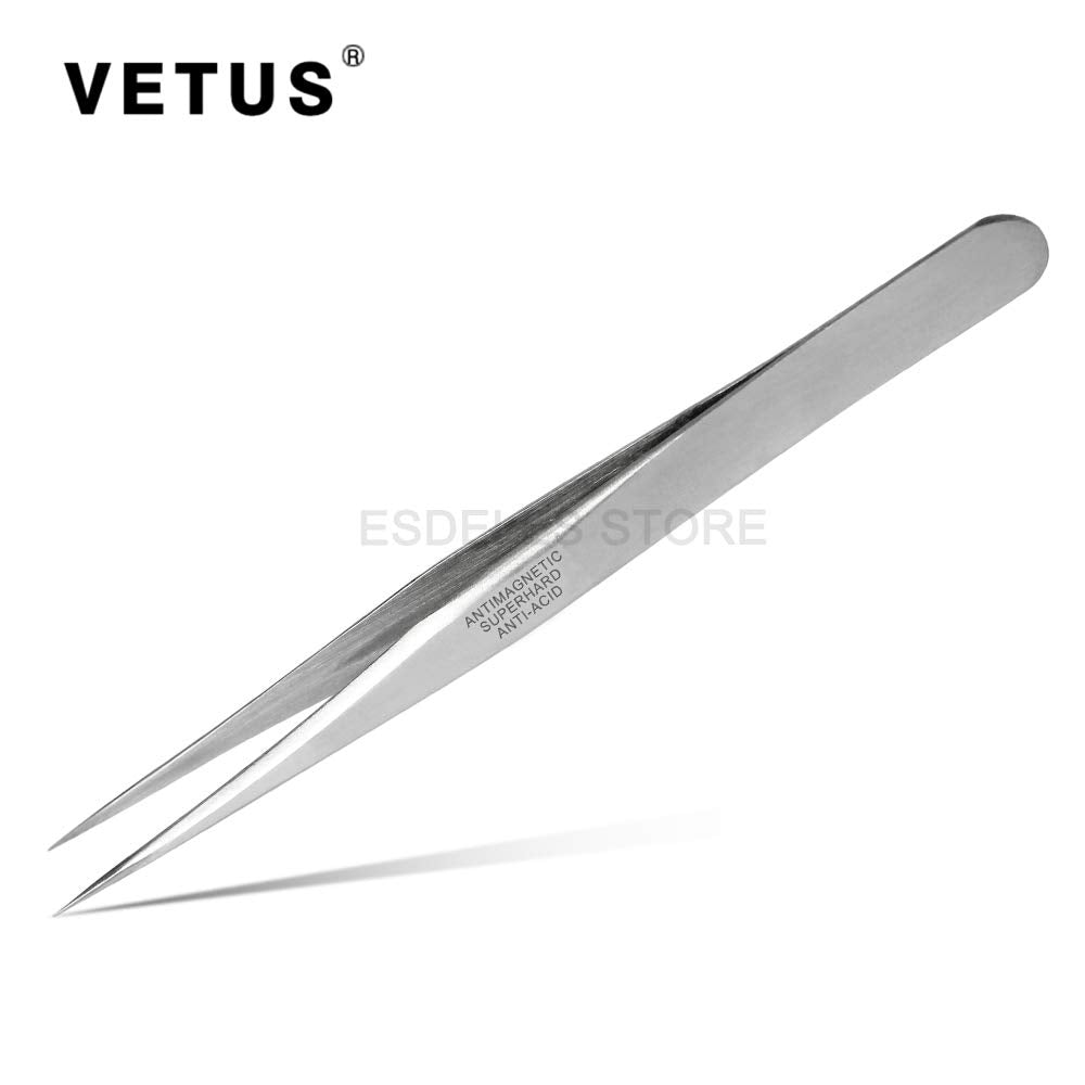 Vetus Tweezer Professional Tweezers Tool St-10 Non-Magnetic Stainless Steel Pointed Tip