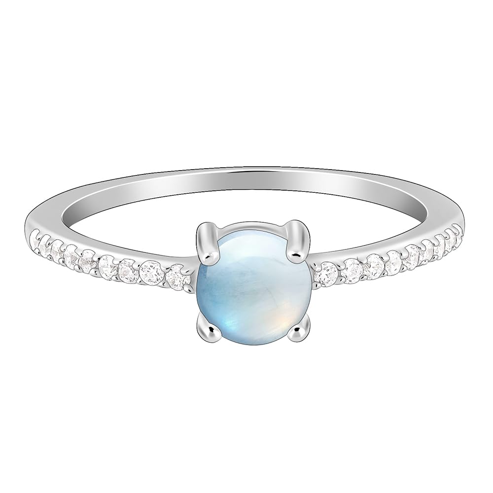 Giva 925 Silver Sparkling Moonstone Ring| Gifts For Women And Girls | With Certificate Of Authenticity And 925 Stamp | 6 Months 