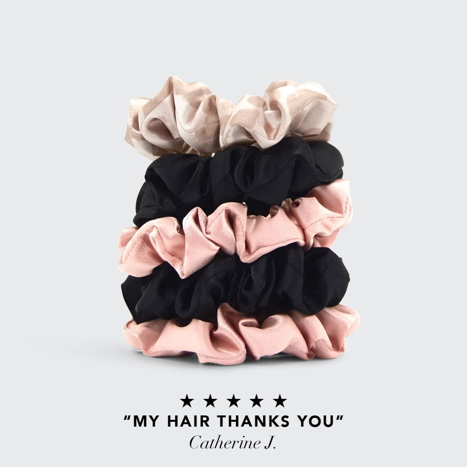 Kitsch Satin Hair Scrunchies for Women - Softer Than Silk Scrunchies for Hair | Satin Scrunchies for Girls & Stylish Satin Hair