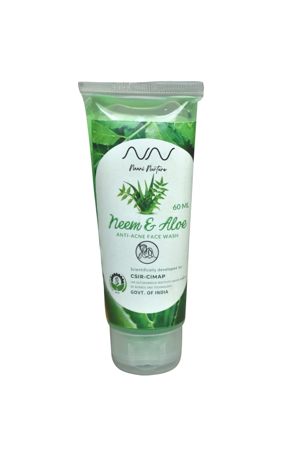Nirmal Nature Neem & Aloe AntiAcne Facewash | Natural Cleansing For Clear And Radiant Skin | 60 Ml | Free Strawberry Lipcare