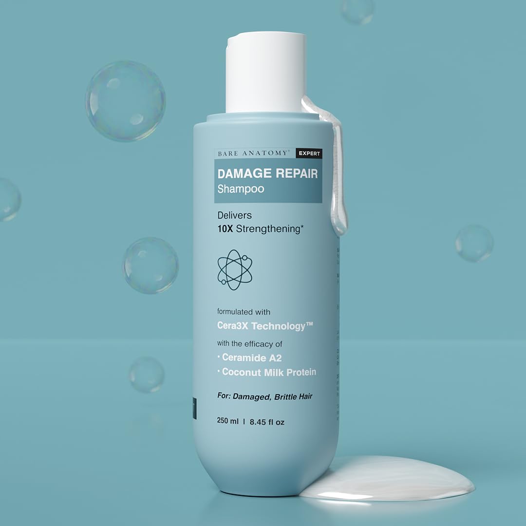Bare Anatomy Damage Repair Hair Shampoo | Suitable for All Hair Types | Dry & Frizzy Hair | Paraben & Sulphate Free | Women & Me