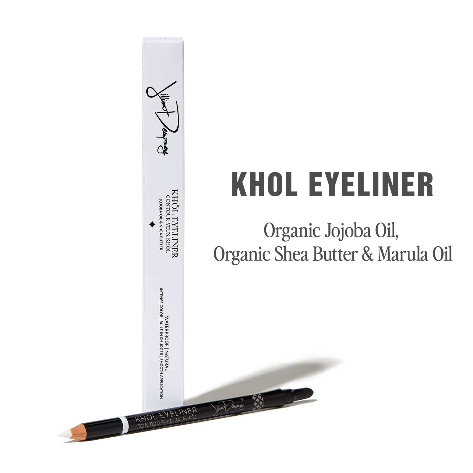 Jillian Dempsey Khl Eyeliner | Waterproof Eyeliner Pencil With Built-In Smudger | Long-Lasting Intense Color | Vegan I Fta White