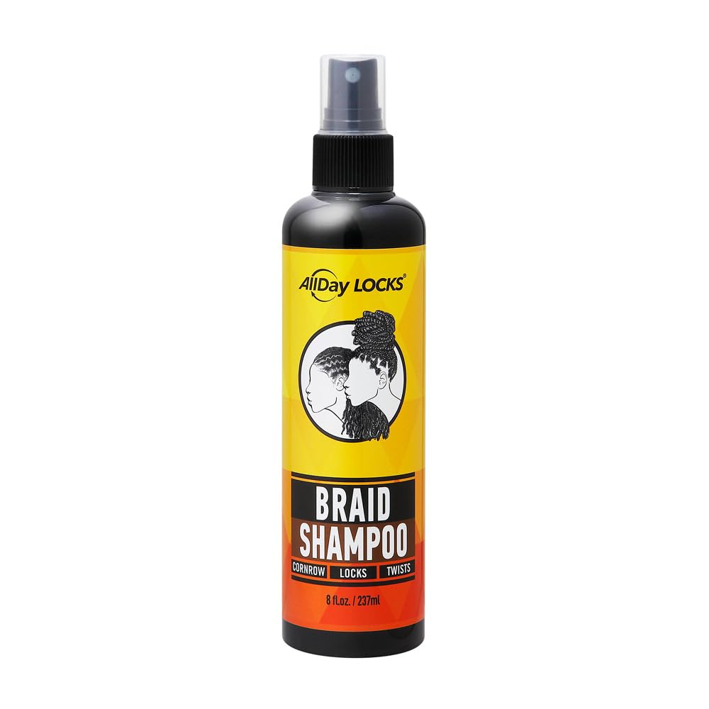 AllDay Locks Rinse-Free Shampoo | Cleansing, Refreshing Formula | Eliminates Itchiness, Dryness | For Locs, Braids, Twists, Weav